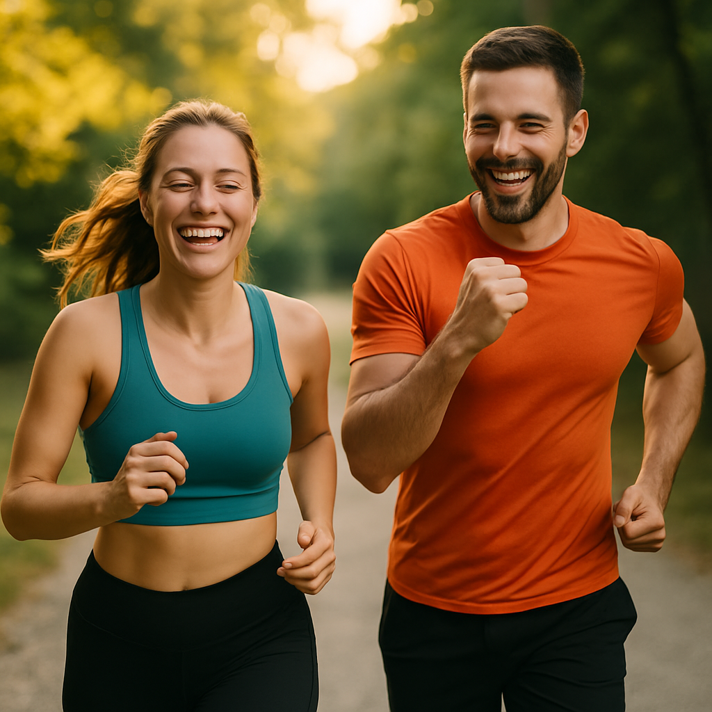 Active adult cooling down after an outdoor summer workout