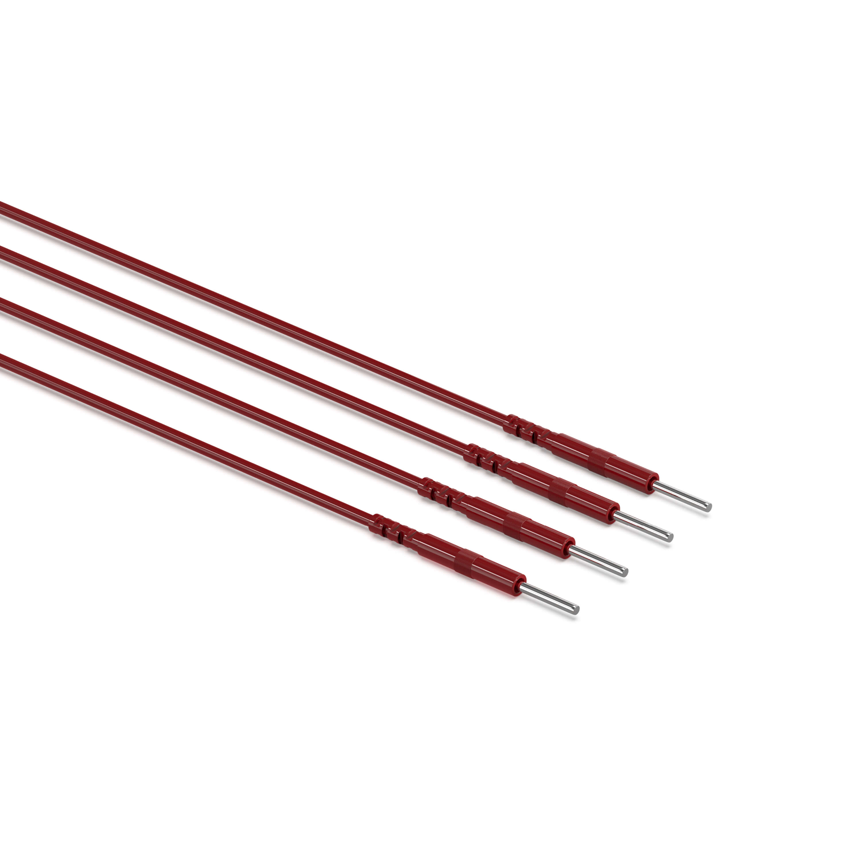 4 pack universal TENS unit replacement lead wires with 2mm pin connector available in white black and red