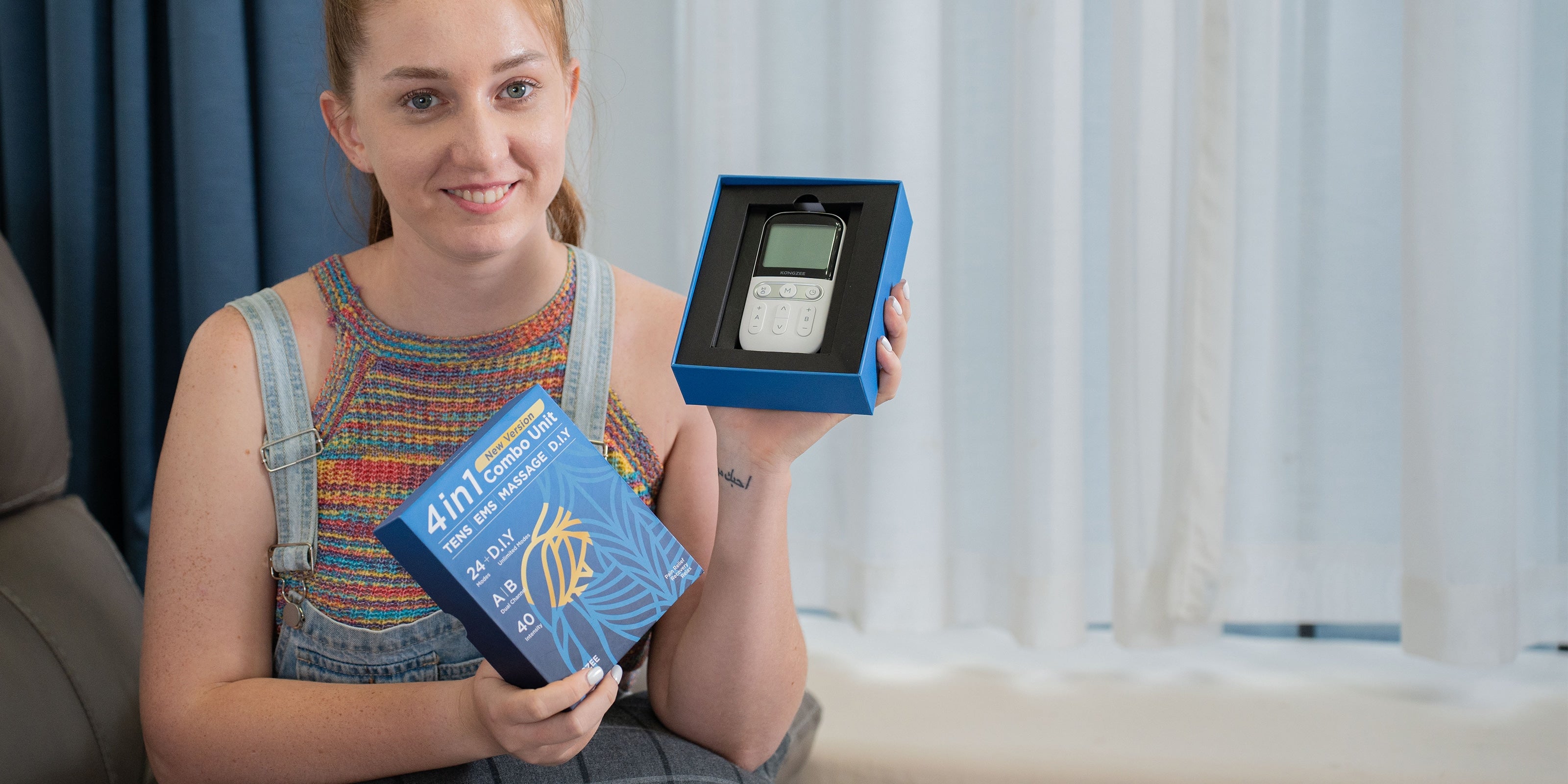 Kongzee innovation for well-being featuring 4-in-1 TENS EMS combo unit kit designed for enhancing everyday wellness
