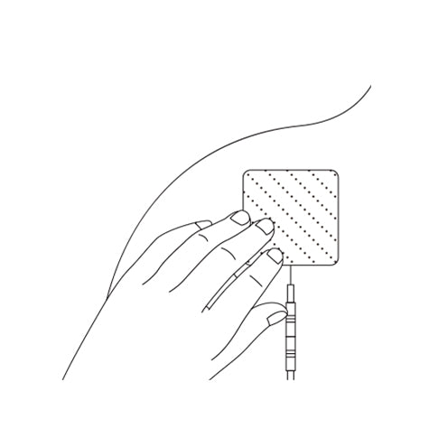 Electrode pad being applied to clean dry skin
