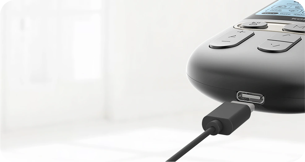 KONGZEE rechargeable TENS unit connected by USB C charging cable