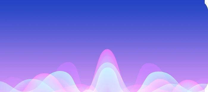 Blue and violet therapy waveform background for four KONGZEE stimulation modes