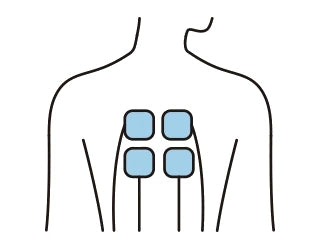 General TENS electrode pad placement on both sides of the back